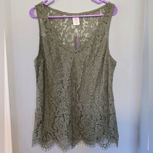 Olive Lace Women's Tank